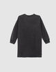 Girls’ used black sweatshirt dress with slogan-3