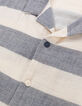 Marineblaues Jungenhemd mit breiten Streifen-8