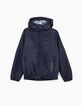 Marineblaue Jungenjacke mit Camouflagefutter-1