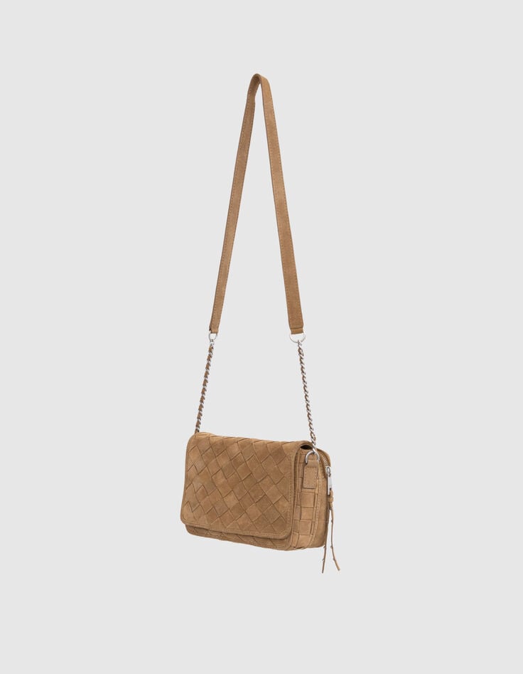 Women's sand woven suede 1440 Steward Bag-2