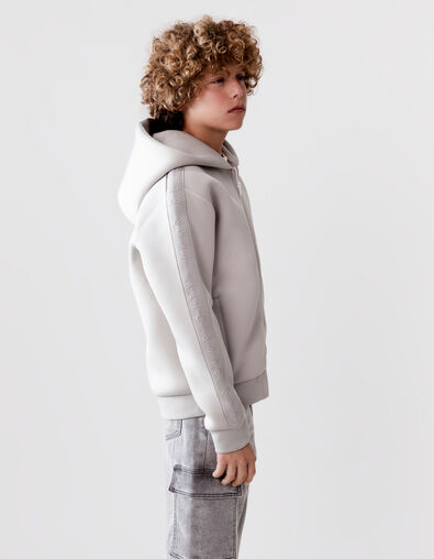 Cardigan relaxed gris zippé molleton néoprène garçon - IKKS