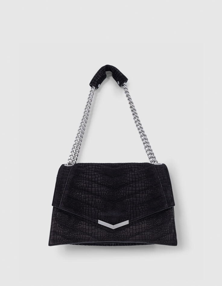 Bolso THE 1. de cuero repujado negro efecto cocodrilo Talla L-2 Bolso THE 1. de cuero repujado negro efecto cocodrilo Talla L-2