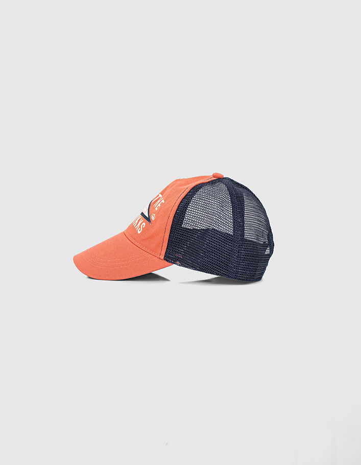 Boys’ coral and navy baseball-style cap - IKKS
