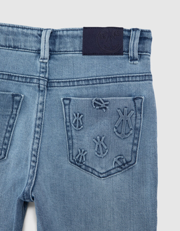 Boys’ blue STRAIGHT jeans with embossed anchors - IKKS
