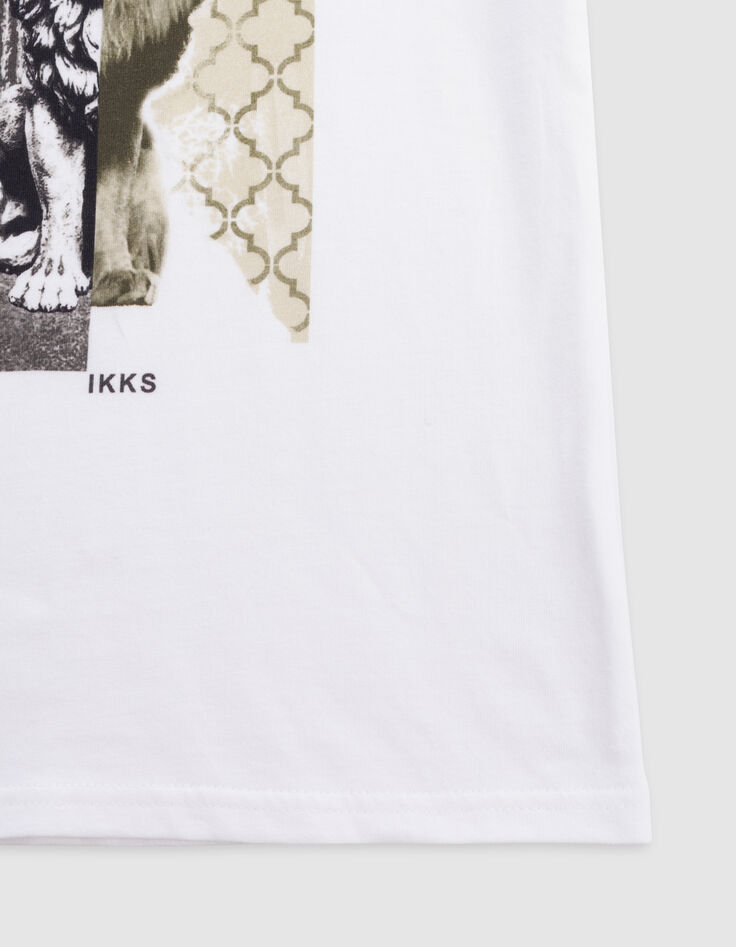 T-shirt blanc visuel lion garçon-5