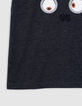 Grey organic cotton T-shirt with 4 MINIONS boy eye badges-5 Grey organic cotton T-shirt with 4 MINIONS boy eye badges-5