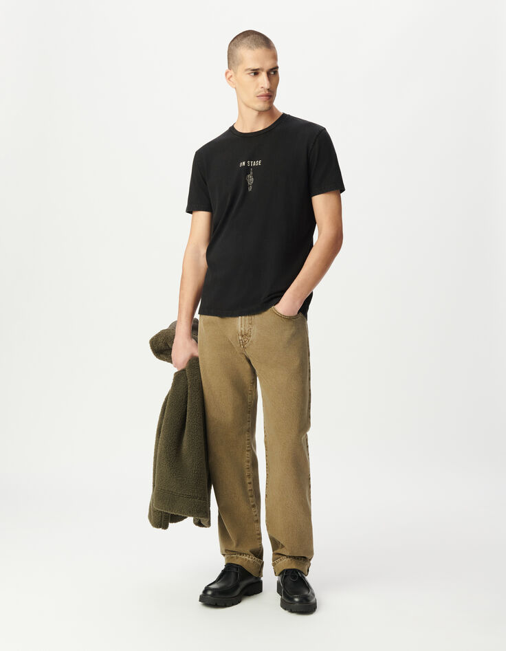 Kaki rechte jeans Niel Heren-1