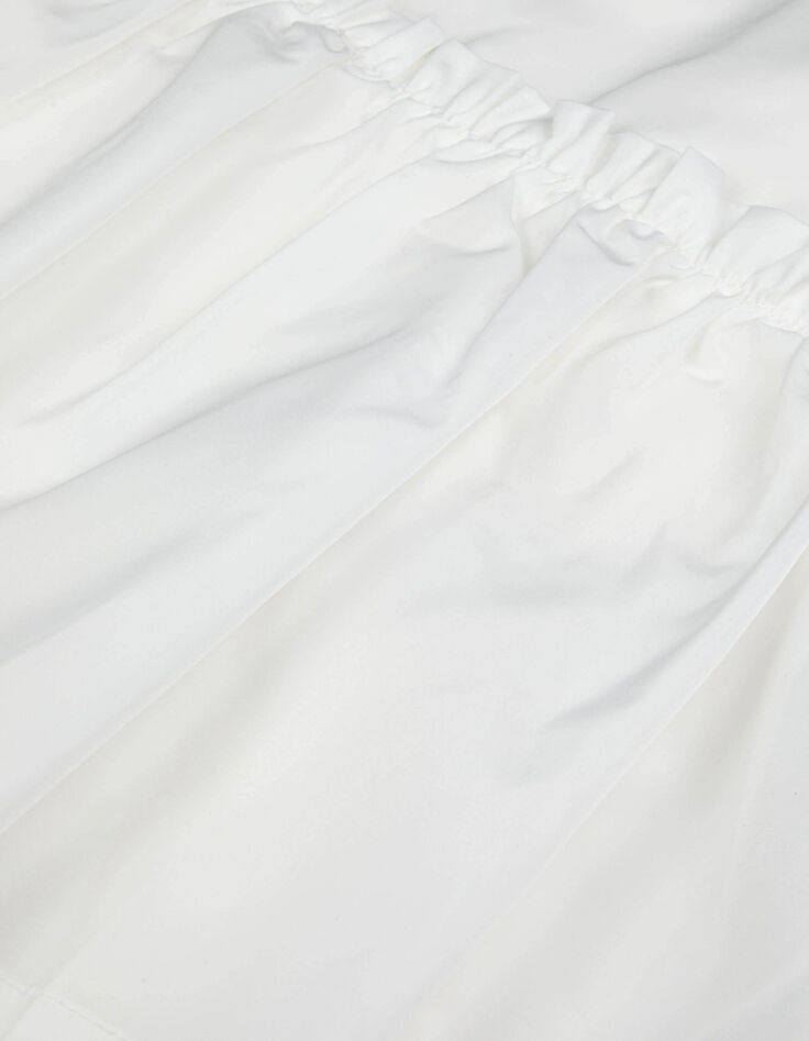 Wei&szlig;es Kleid  Taft-Effekt und ger&uuml;schtem Unterteil M&auml;dchen-3