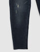 Vintage blue straight jeans slijtplekken jongens -6