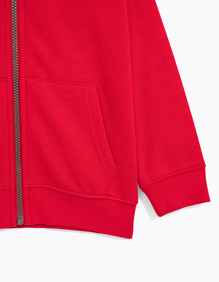Cardigan rouge à lunettes sur capuche garçon-5