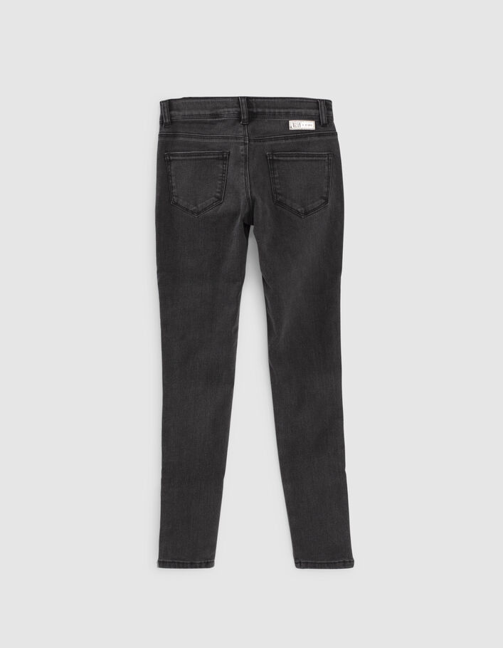 Jean skinny black used avec bandes-bijou fille-4