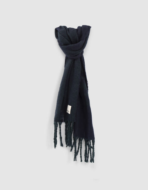 Women’s duck green slogan jacquard scarf - IKKS