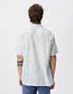 Chemise regular ciel imprim&eacute; floral ray&eacute; Homme-4