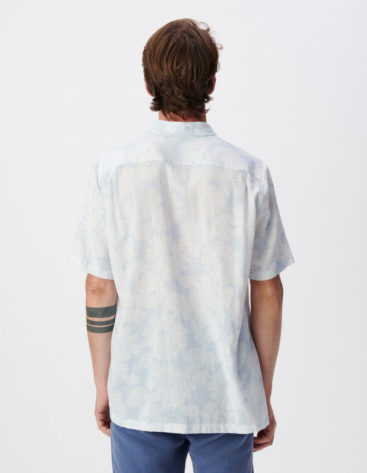 Chemise regular ciel imprim&eacute; floral ray&eacute; Homme-4