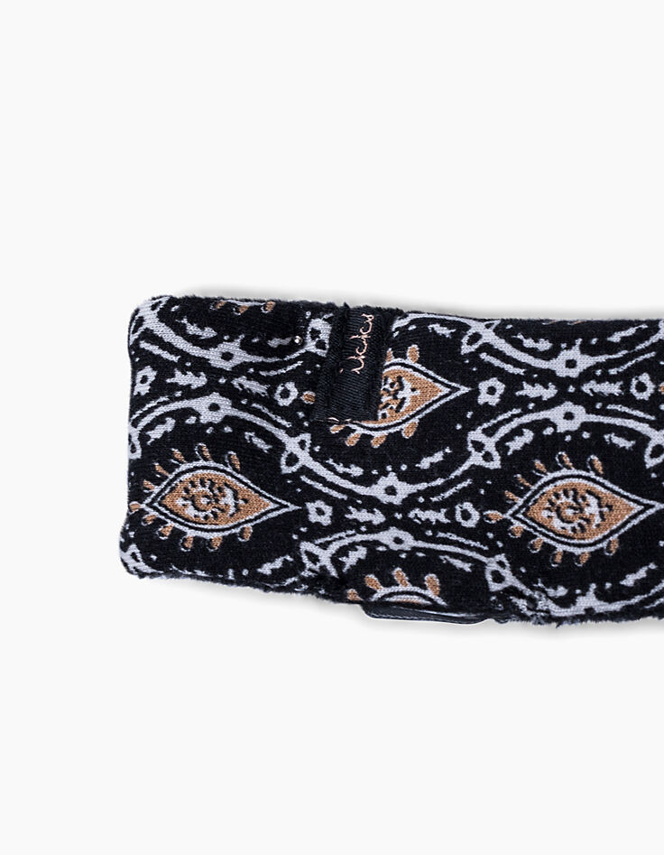 Cinta reversible estampado cachemira y negra bebé niña-2