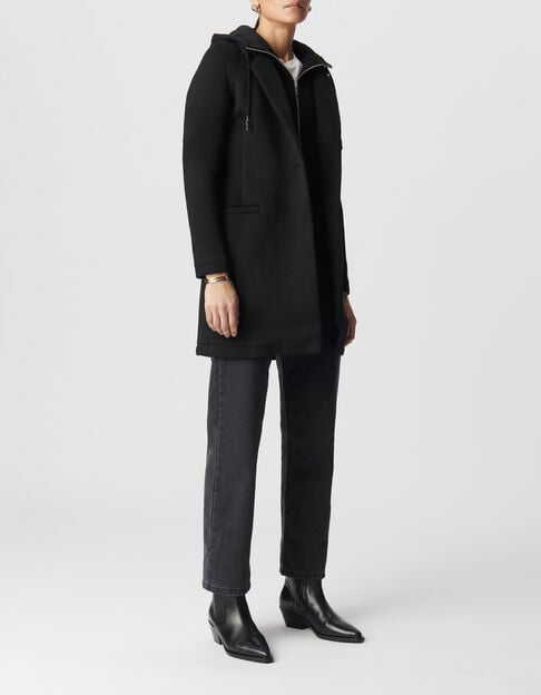 Abrigo neopreno negro Mujer con capucha - IKKS