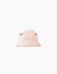 Chapeau rose poudré à pois bébé fille-1