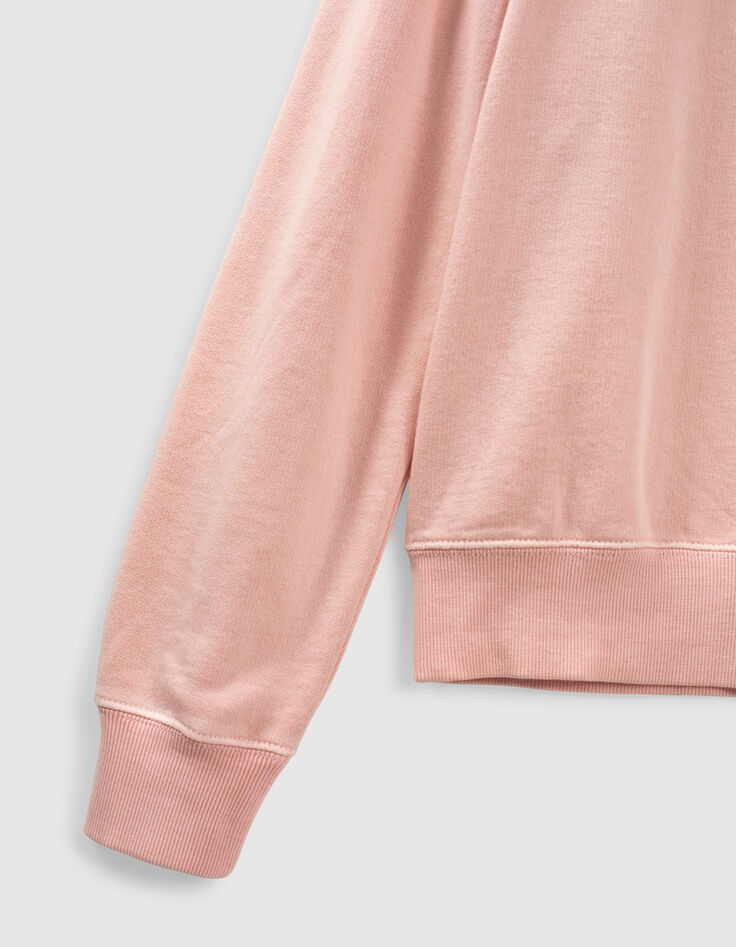 Women’s powder pink sweatshirt with buttoned shoulder-3