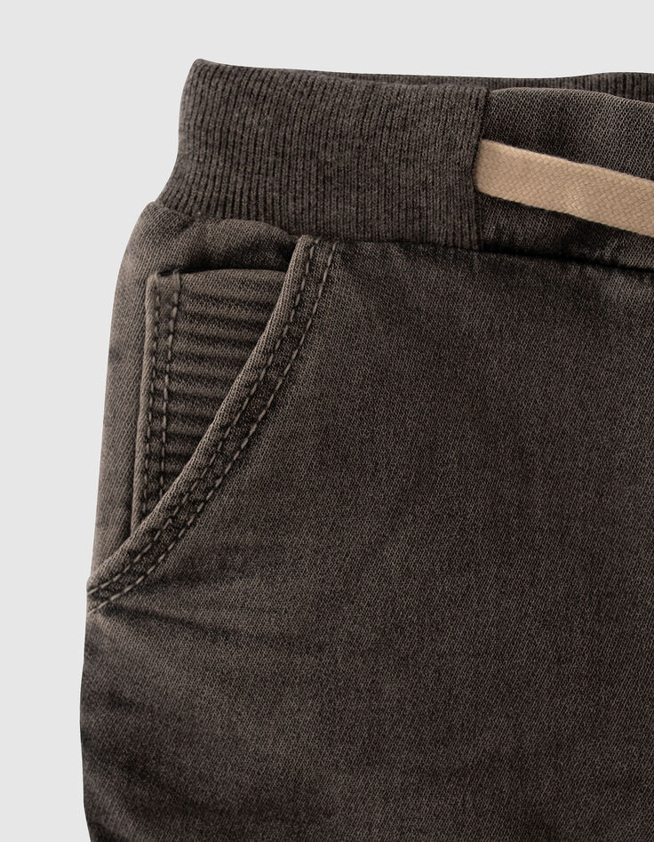 Baby boys’ grey denim elasticated waist Bermuda shorts-6