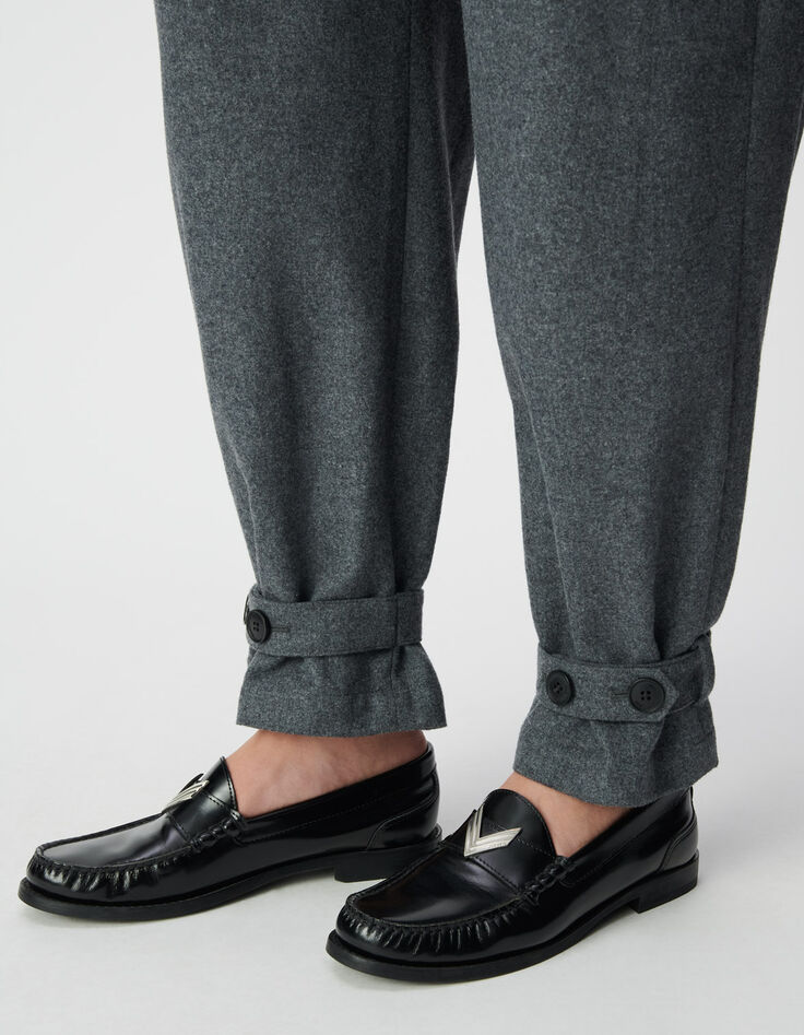 Pantalon battle gris flanelle Femme-7