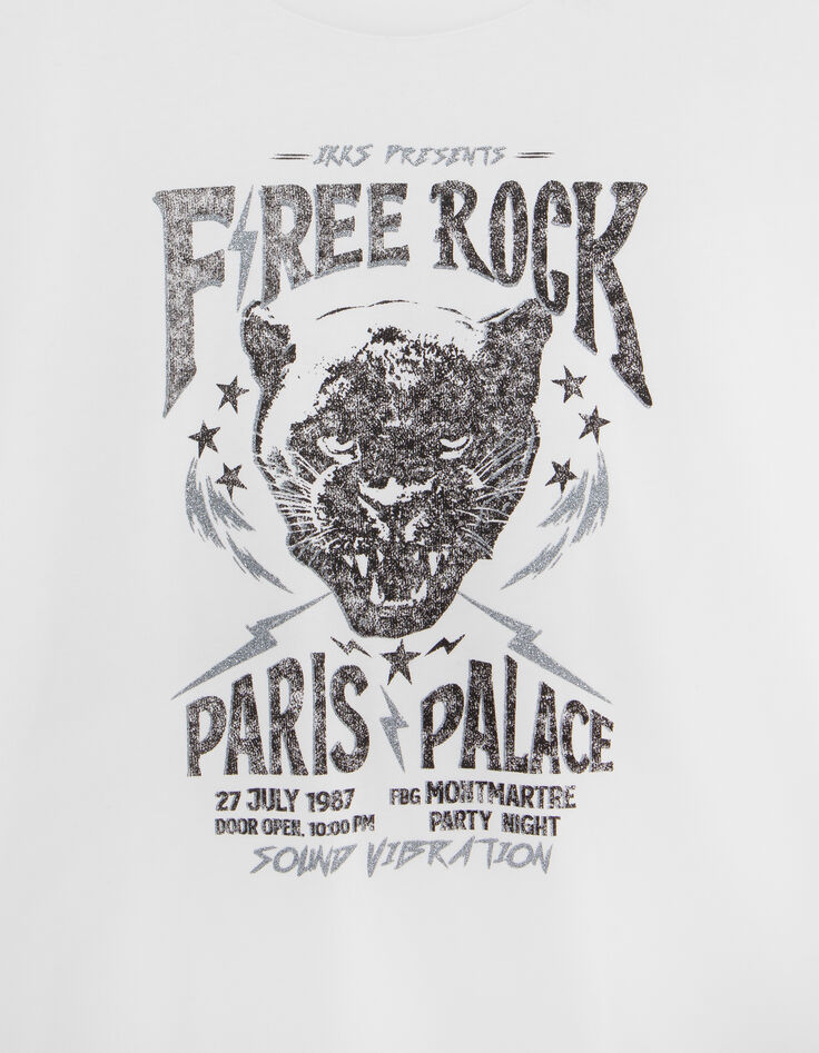 Camiseta blanca oversize visual panther de mujer-5