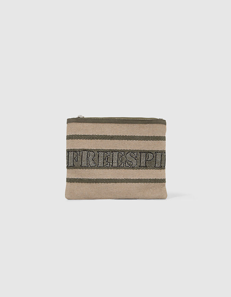 The Skipper Pocket en coton lin kaki message femme-2