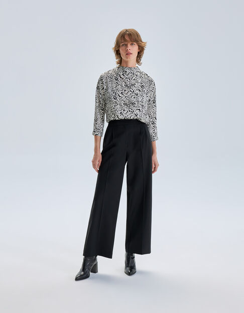 Women’s black high-waist wide-leg trousers