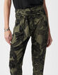 Paperbag broek kaki LENZING™ ECOVERO™ maxi jungle Dames-4