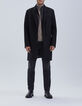 Men&rsquo;s black coat with leather facing-1