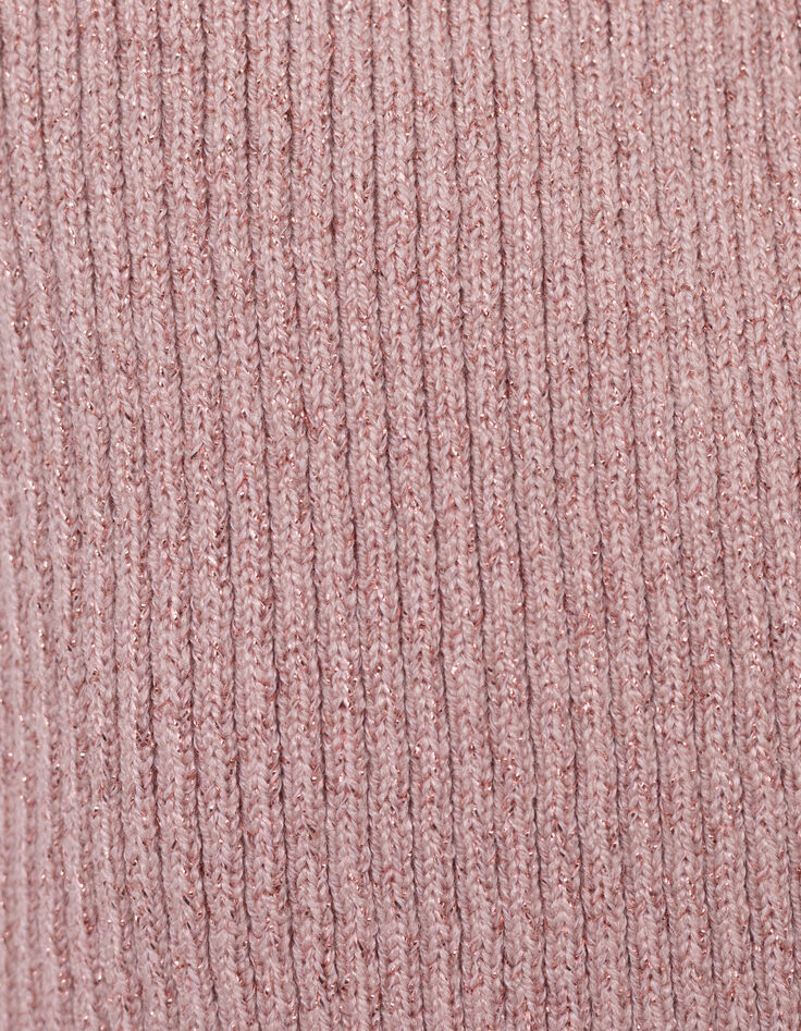 Pink knitted recycled snood for girls-6