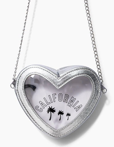 Girls’ heart-shaped silver California bag - IKKS