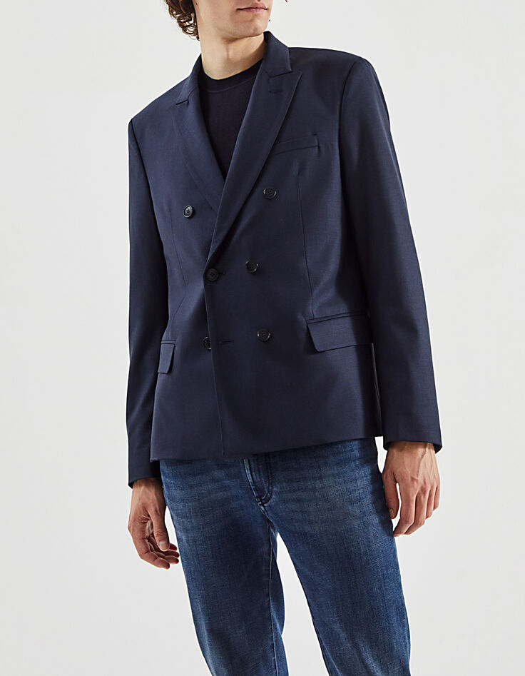 Veste bleu foncé avec boutonnage croisé Homme-2