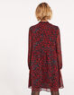 Women’s red snake-print voile short dress-2