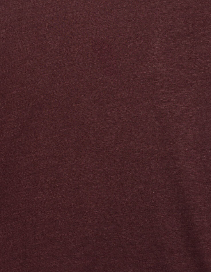 Pflaumenbraunes Herren-T-Shirt geflammte Biowolle Rundhals-6