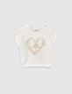 Baby girls’ khaki dungarees & T-shirt outfit-3