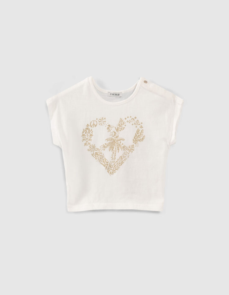 Baby girls’ khaki dungarees & T-shirt outfit-3