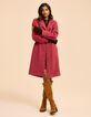 Manteau long rose motif rayures I.Code-1