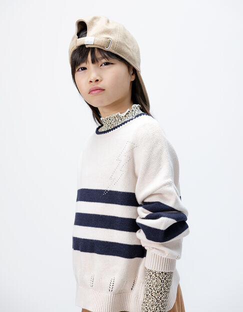 Jersey marinera algodón punto rayo strass niña - IKKS