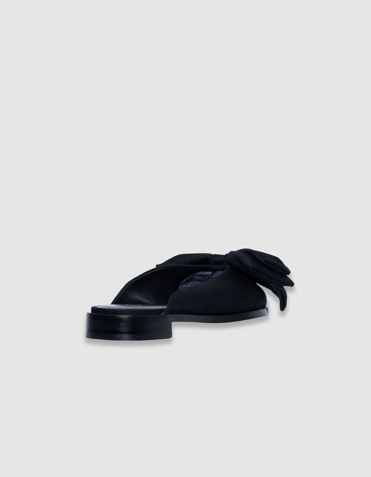 Black flat mules with oversized bow Women-3