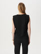 Schwarzes T-Shirt, V-Ausschnitt, Herz-3