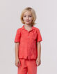 Rotes Jungenhemd mit Palmenjacquard-1
