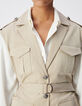 Women's beige sleeveless safari jacket-4