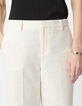 Pantalones de traje de lino y algodón color crudo para Mujer-4
