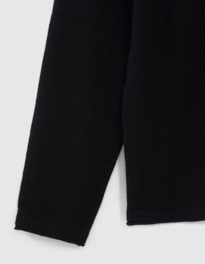 Men's black pure cashmere round collar sweater - IKKS
