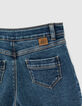 Medium blue jeansshort franjes aan de pijpen meisjes-6