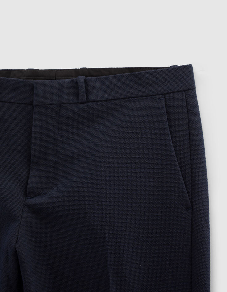 Pantalon de costume SLIM marine Seersucker Homme-4