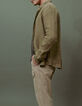 Khaki SLIM-Herrenhemd aus 100% Leinen-6