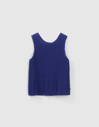 Camiseta de tirantes azul fluida plisada niña - IKKS