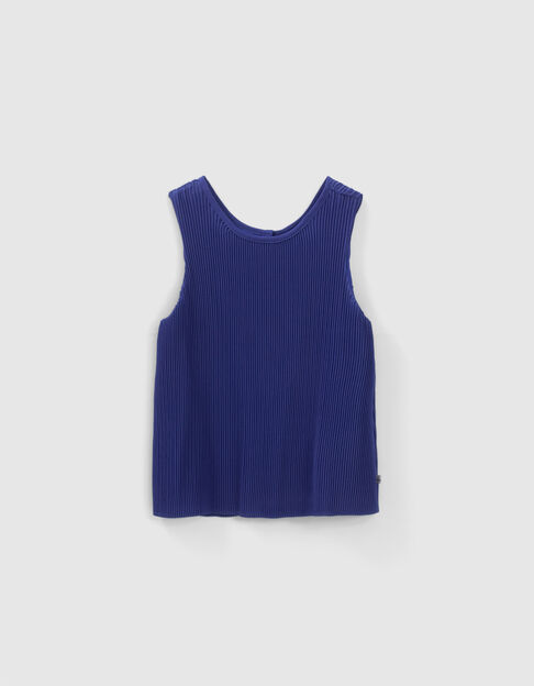 Girls’ blue flowing pleated vest top - IKKS