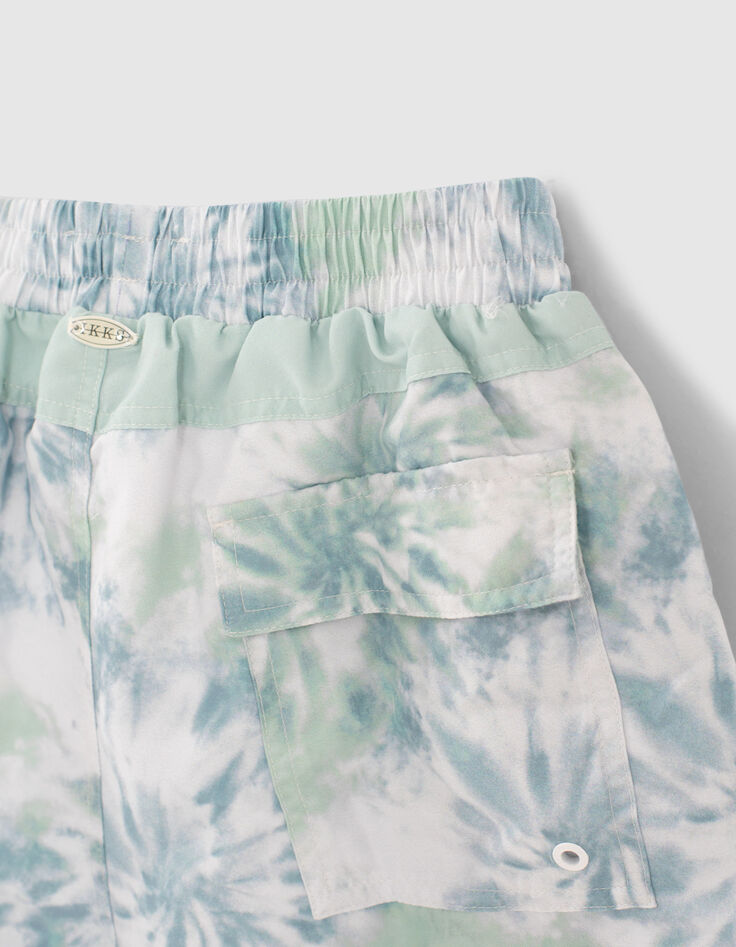 Mintgr&uuml;ne Jungenbadeshorts mit Tie-Dye-Effekt-5